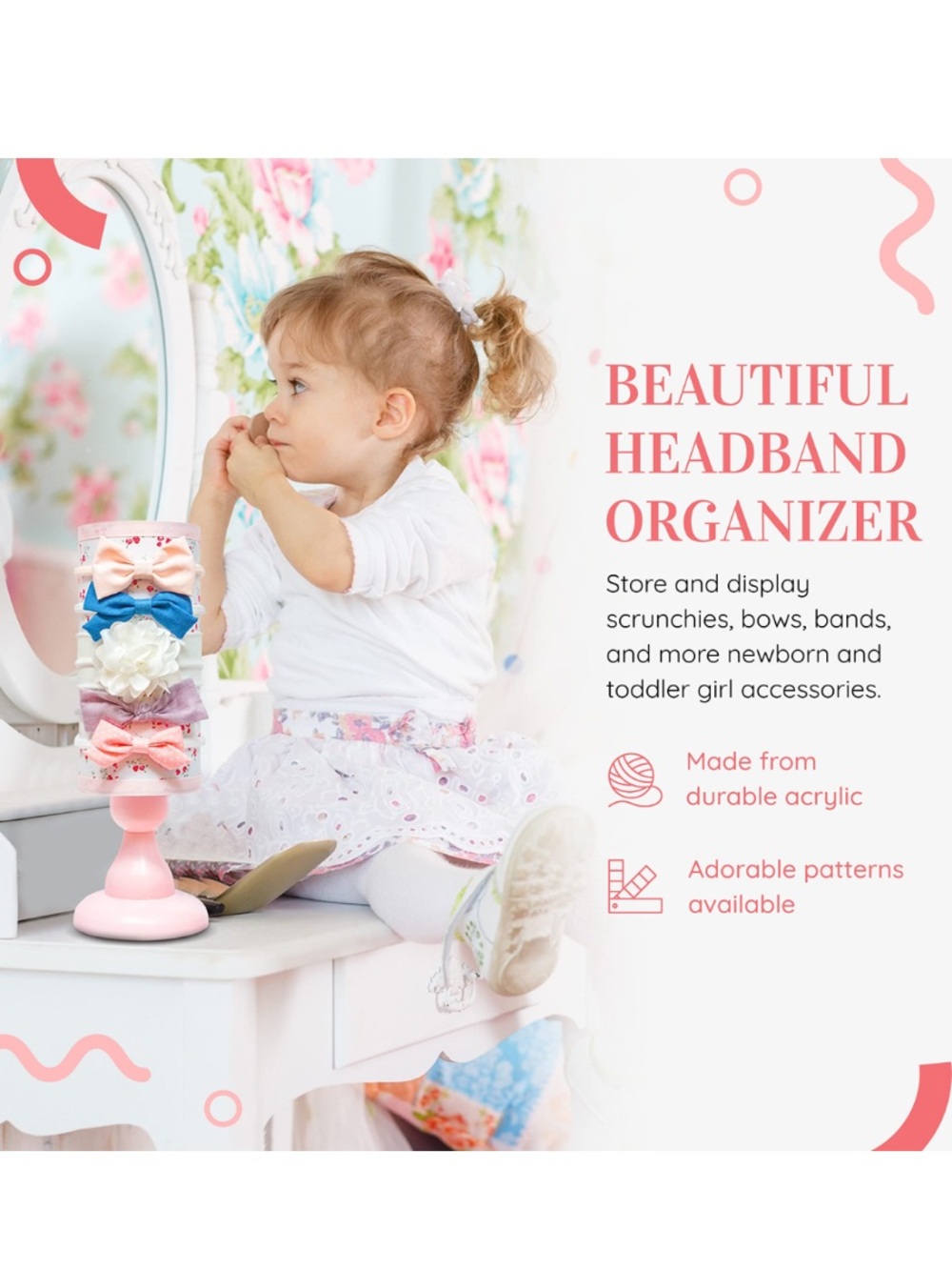 Carter's Baby Headband Set - Pink, White, Blue, Beige, Gray - Picture 9 of 11